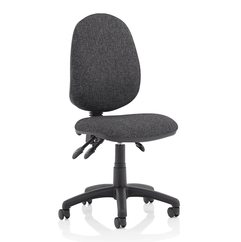 Eclipse Plus III Medium Back Task Operator Office Chair - Fabric & Bonded Leather, Adjustable Arms, 125kg Capacity, 8hr Usage, 3yr Warranty