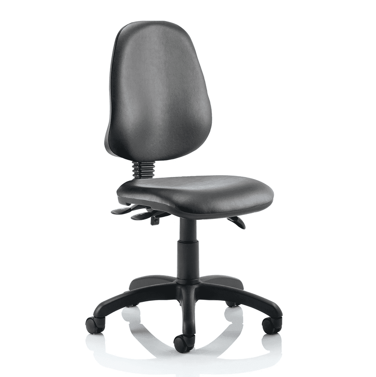 Eclipse Plus III Medium Back Task Operator Office Chair - Fabric & Bonded Leather, Adjustable Arms, 125kg Capacity, 8hr Usage, 3yr Warranty