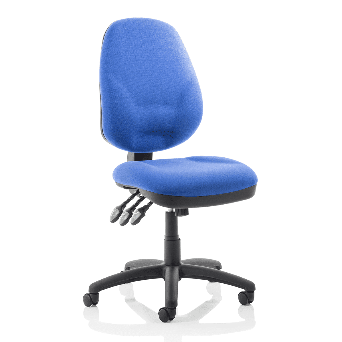 Eclipse Plus XL High Back Task Operator Office Chair - Fabric Seat & Back, Nylon Frame, 125kg Capacity, 8hr Usage, Adjustable Arms, 3yr Mechanism Warranty