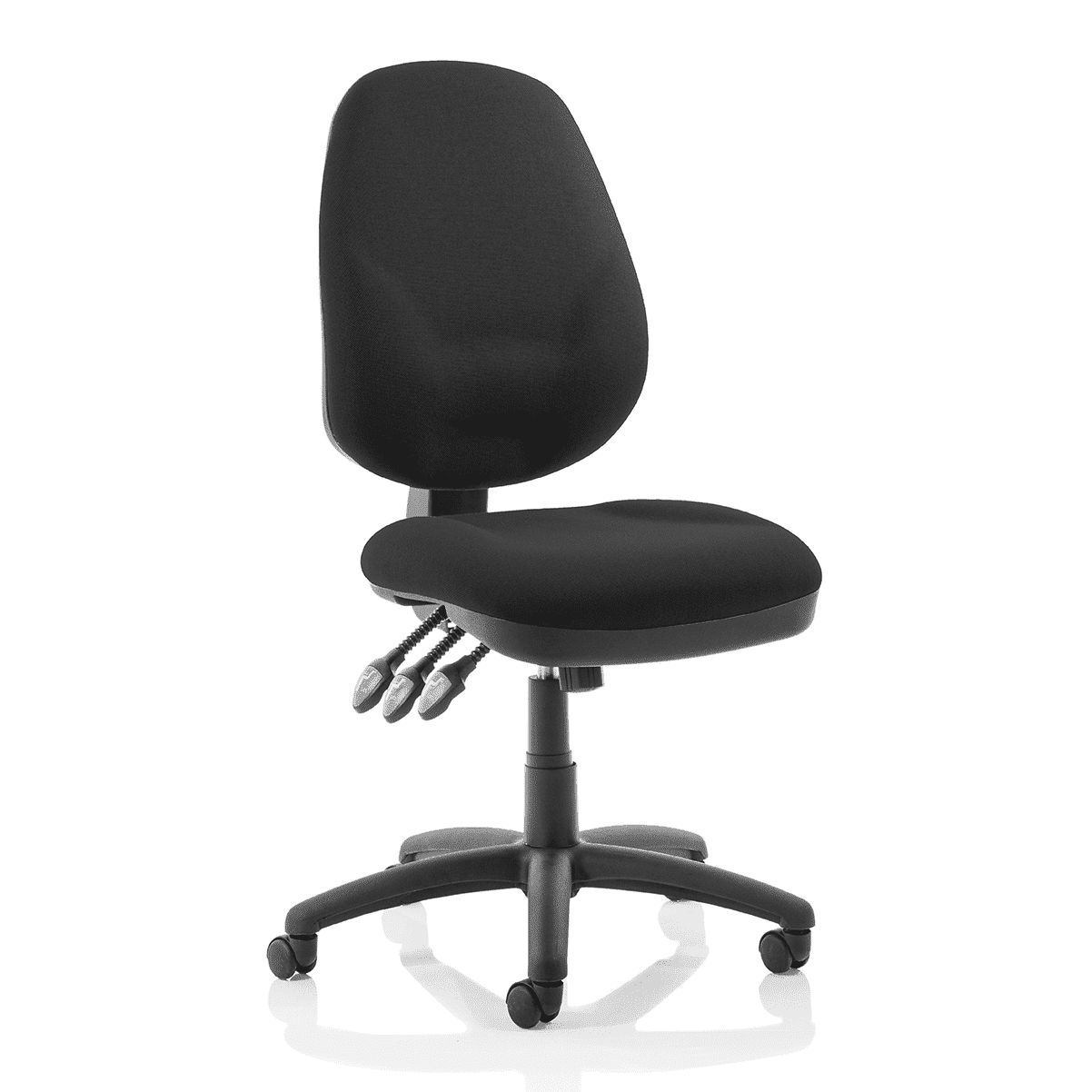 Eclipse Plus XL High Back Task Operator Office Chair - Fabric Seat & Back, Nylon Frame, 125kg Capacity, 8hr Usage, Adjustable Arms, 3yr Mechanism Warranty