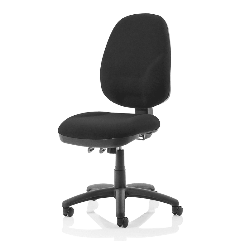 Eclipse Plus XL High Back Task Operator Office Chair - Fabric Seat & Back, Nylon Frame, 125kg Capacity, 8hr Usage, Adjustable Arms, 3yr Mechanism Warranty