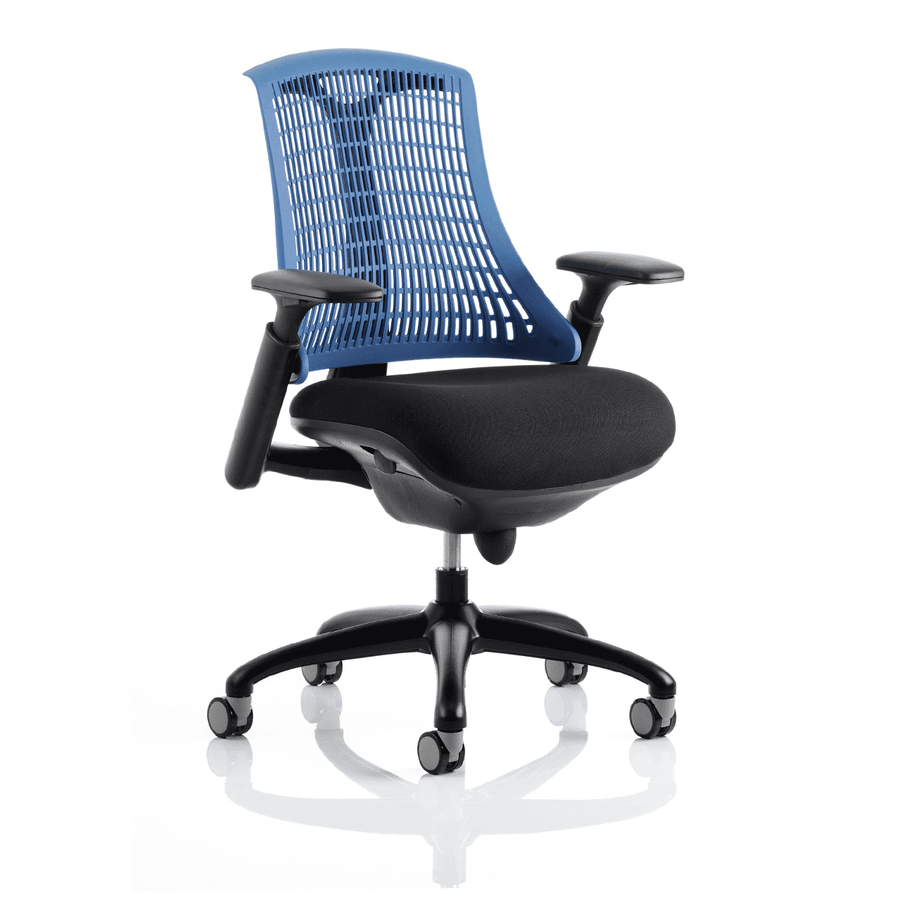 Flex Medium Back Task Operator Office Chair - Black Frame, Mesh & Fabric, Adjustable Arms, 110kg Capacity, 8hr Use, Flat Packed - 2Yr Mechanism Warranty