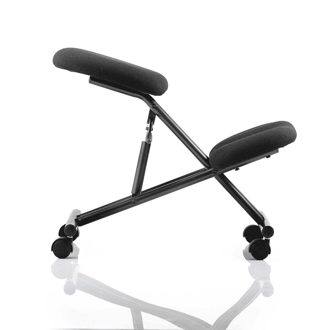 Kneeler Kneeling Task Operator Stool - Fabric Seat & Back, Metal Frame, Flat Packed, 110kg Capacity, 5hr Usage, 1yr Guarantee - Gas Height Adjustment
