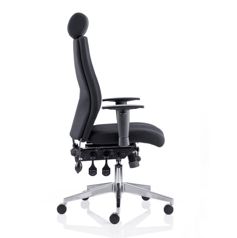 Onyx Ergonomic High Back Posture Chair - Height Adjustable Arms & Headrest, 24hr Use, 135kg Capacity, 5-Year Guarantee