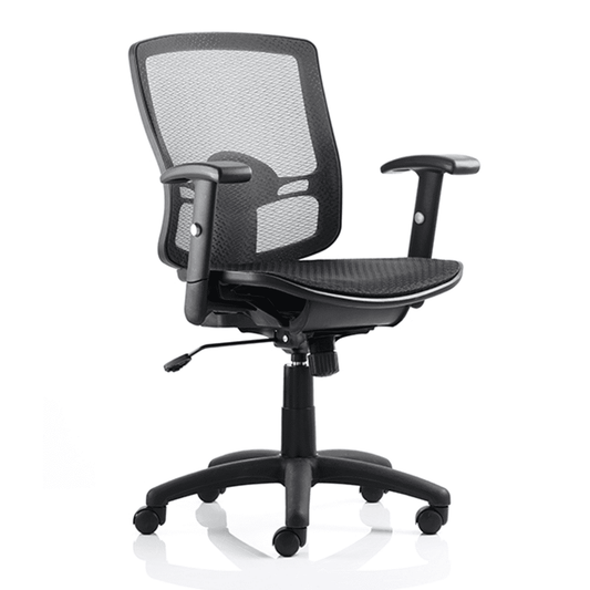 Palma Medium Mesh Back Task Operator Office Chair with Adjustable Arms, Lumbar Support, 125kg Capacity - Ideal for 8 Hour Daily Use
