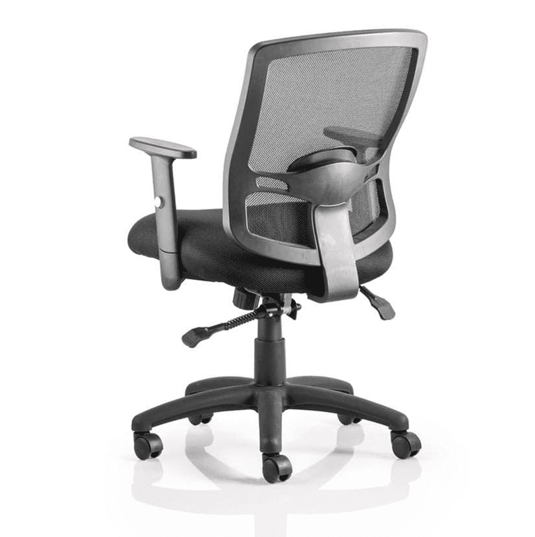 Portland II Medium Mesh Back Task Office Chair - Adjustable Arms, Lumbar Support, 125kg Capacity, 8hr Usage, Flat Packed