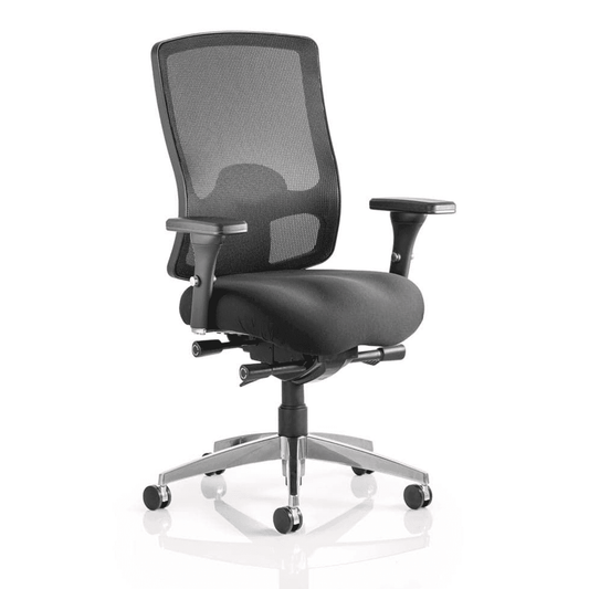 Regent High Mesh Back Task Operator Office Chair - Adjustable Arms, Chrome Frame, 125kg Capacity, 8hr Usage, 5yr Warranty