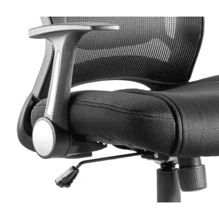 Zeus Medium Mesh Back Office Chair - Task Operator, Fabric Seat, Folding Arms, 125kg Capacity, 8hr Usage, Adjustable Height & Tilt