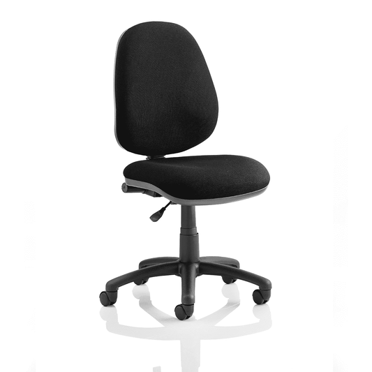 Eclipse Plus I Medium Back Task Operator Office Chair - Fabric Seat & Back, Nylon Frame, 125kg Capacity, 8hr Usage, Adjustable Arms, Flat Packed (600x600x1010mm)