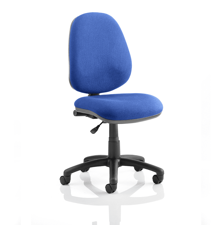 Eclipse Plus I Medium Back Task Operator Office Chair - Fabric Seat & Back, Nylon Frame, 125kg Capacity, 8hr Usage, Adjustable Arms, Flat Packed (600x600x1010mm)