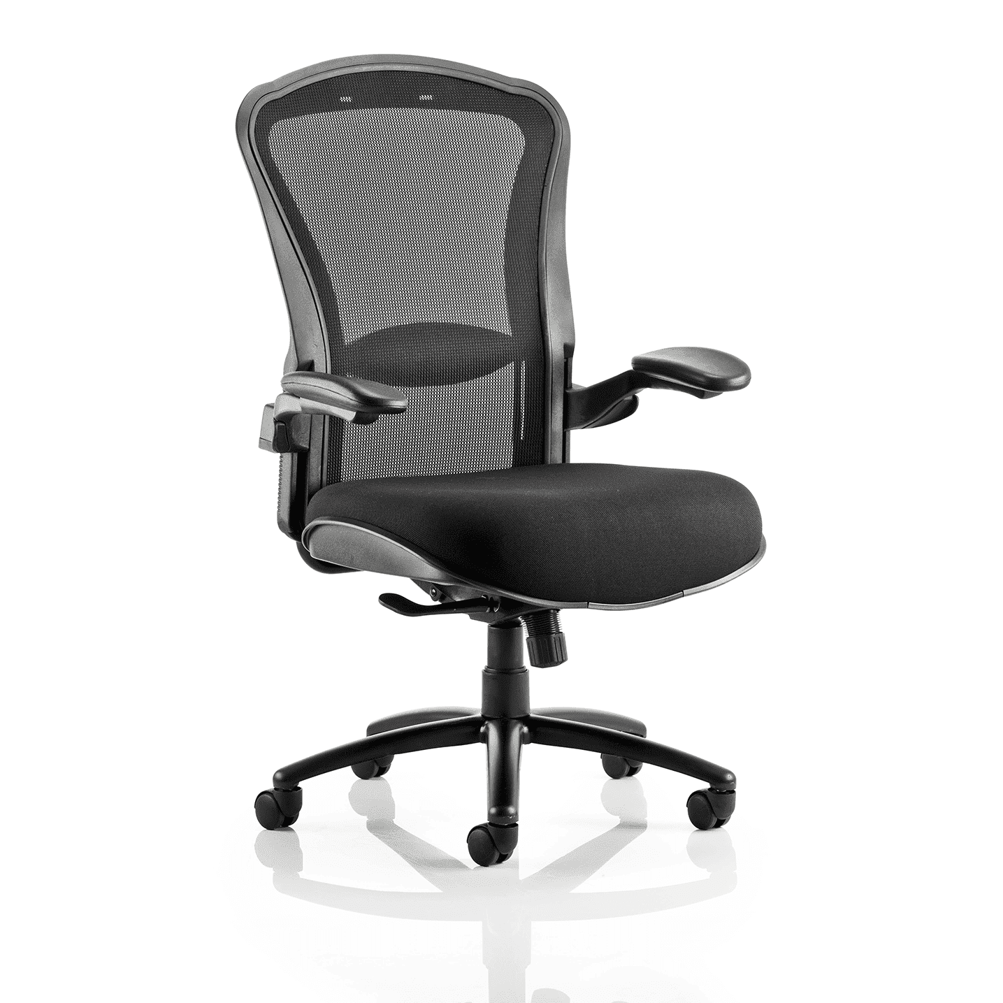 Houston High Mesh Back Heavy Duty Task Operator Office Chair with Arms - 24hr Usage, 205kg Capacity, Adjustable Lumbar Support, Synchro Tilt