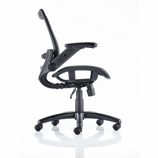 Fuller Mesh Back Office Chair - Medium Task Operator Chair with Folding Arms, Gas Height Adjustment & Tilt Tension - Max 125kg, 8hr Usage