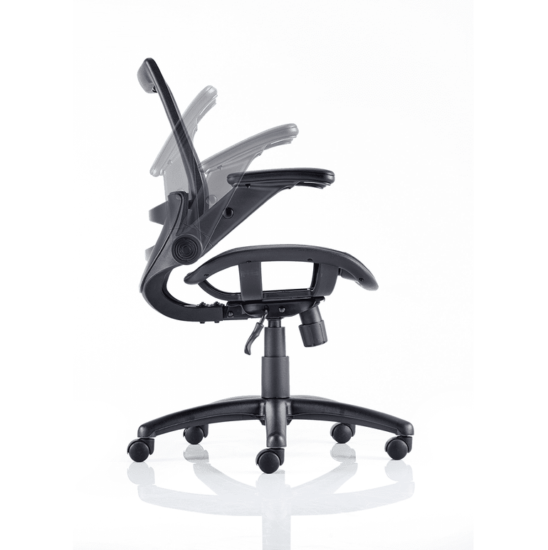 Fuller Mesh Back Office Chair - Medium Task Operator Chair with Folding Arms, Gas Height Adjustment & Tilt Tension - Max 125kg, 8hr Usage