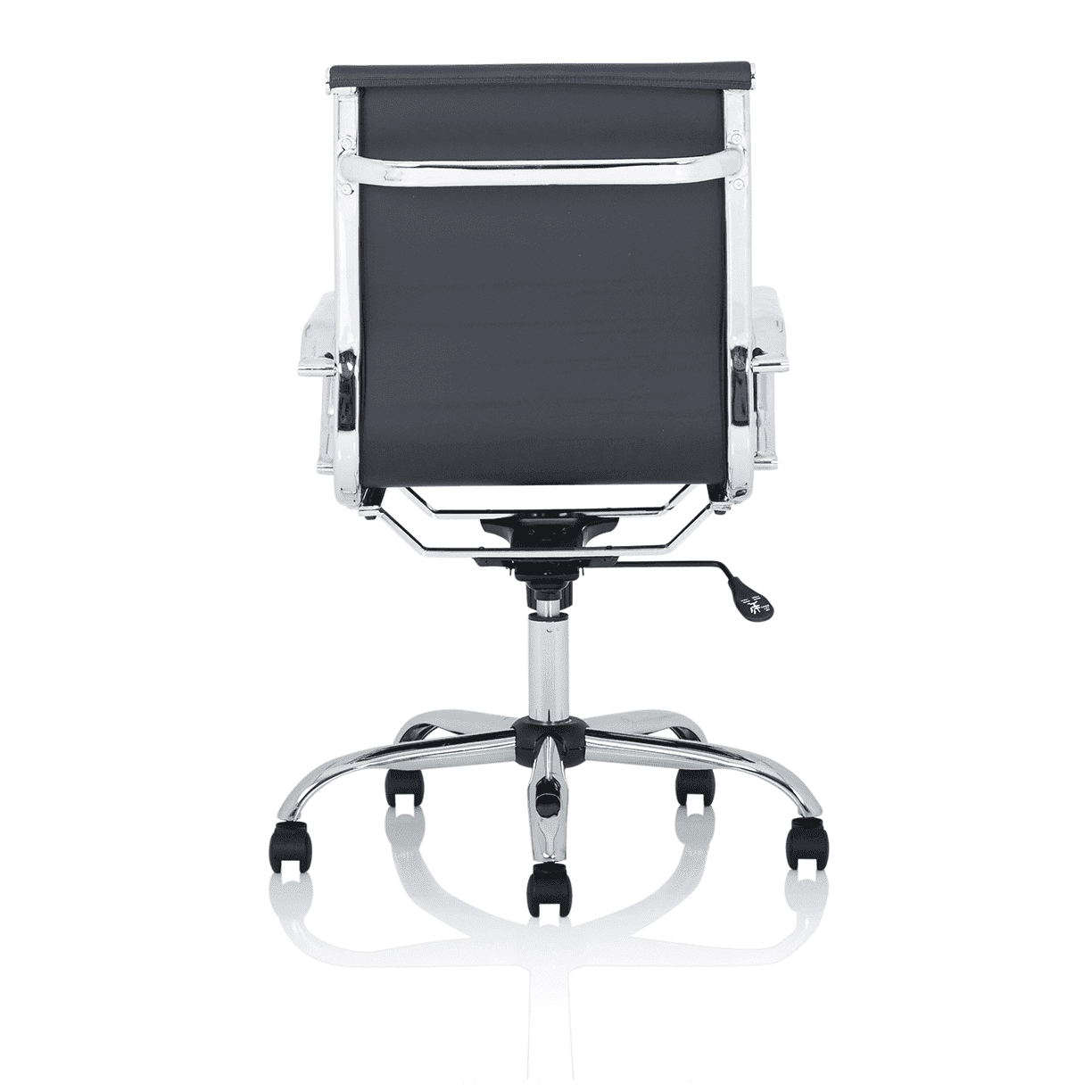 Nola Black Leather Executive Office Chair with Arms - Chrome Frame, 120kg Capacity, 8hr Usage, Adjustable Height & Tilt, 2-Year Warranty