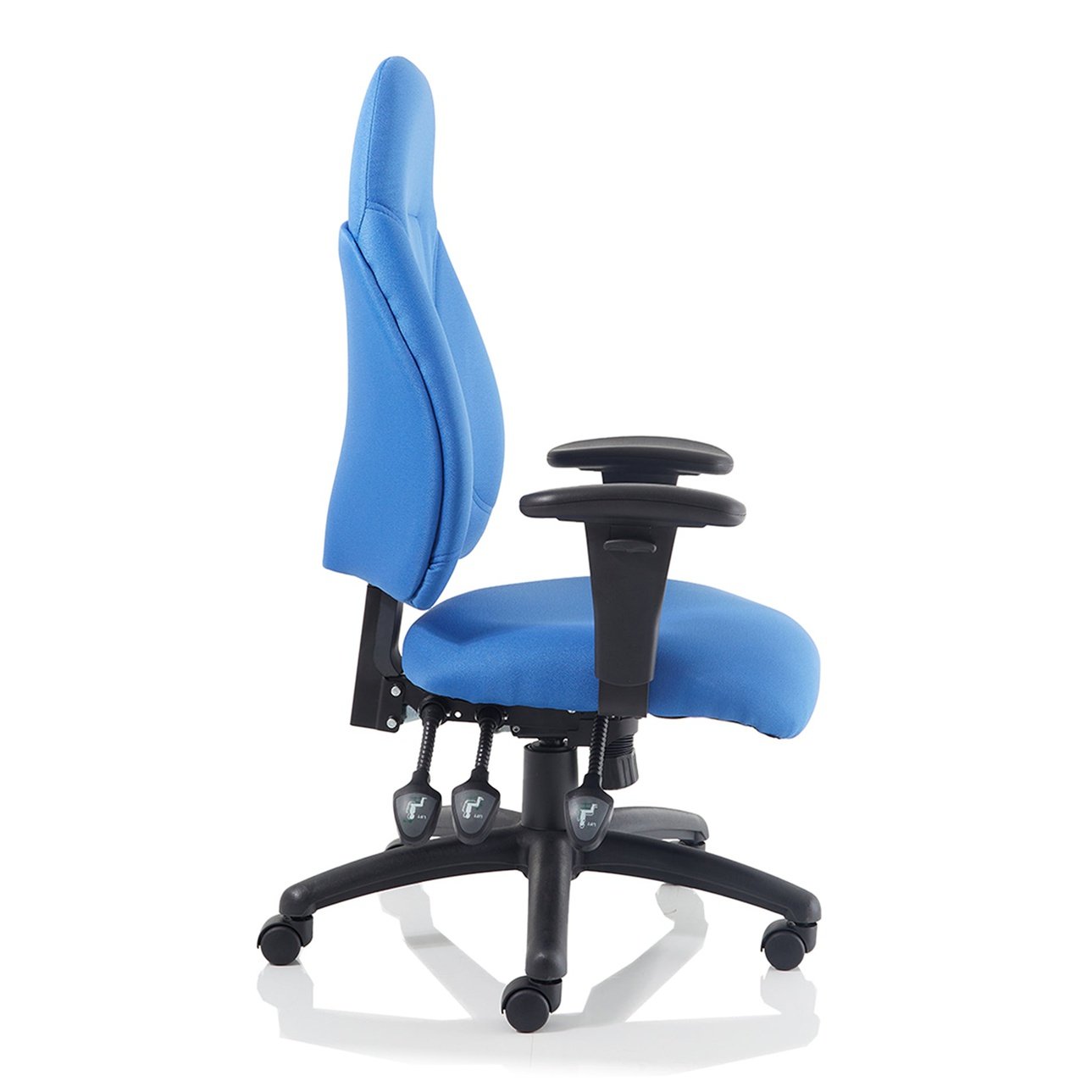 Esme High Back Task Operator Chair with Arms - Fabric Seat & Back, Adjustable Height, 125kg Capacity, 8hr Usage, 2yr Warranty (Flat Packed)