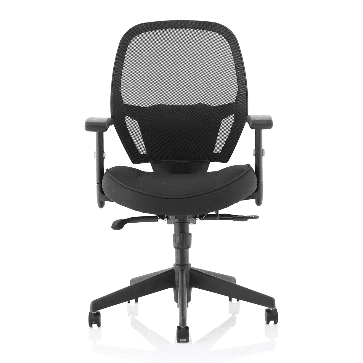 Denver High Mesh Back Task Operator Office Chair - Black, Adjustable Arms, Lumbar Support, 120kg Capacity, 8hr Usage, 3yr Warranty