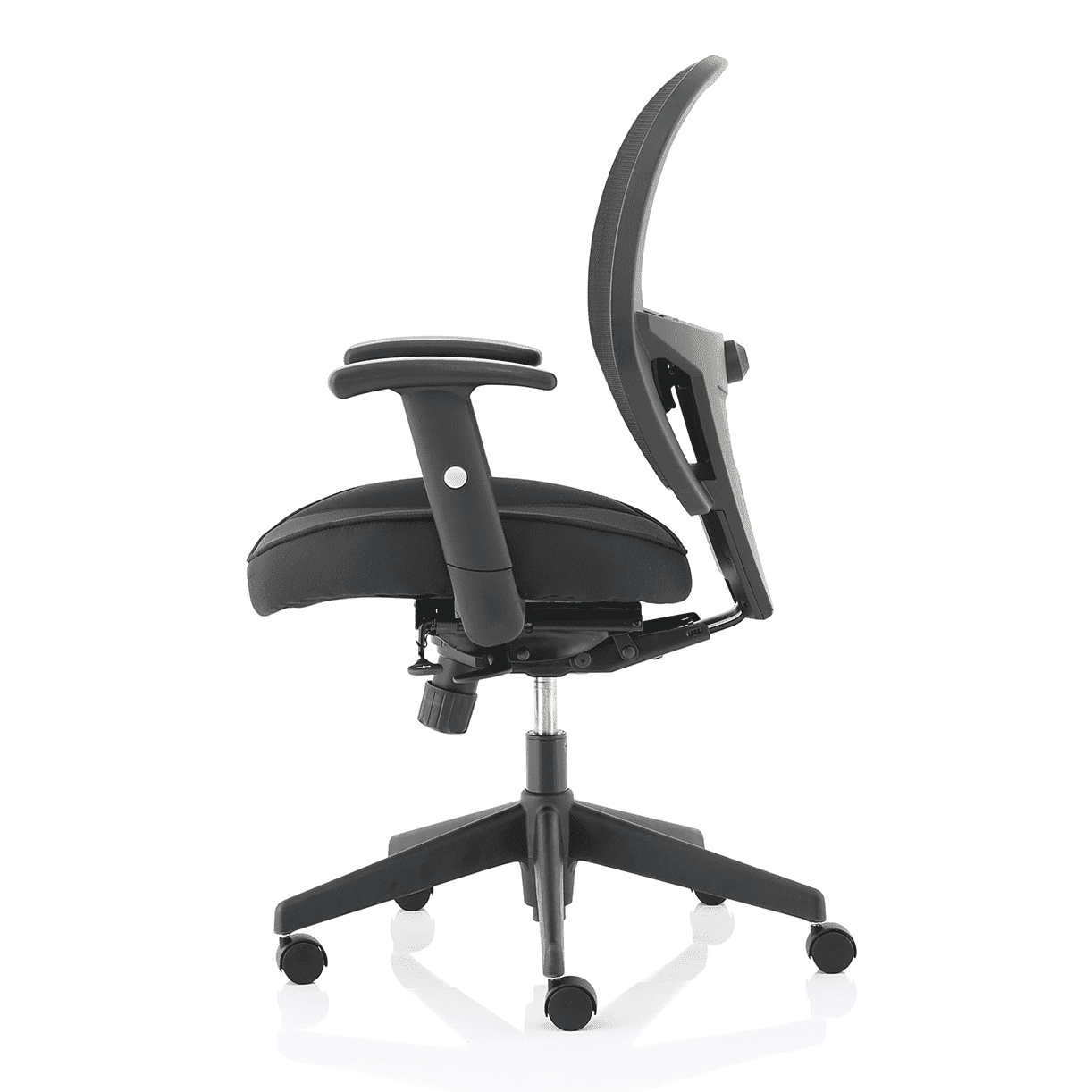 Denver High Mesh Back Task Operator Office Chair - Black, Adjustable Arms, Lumbar Support, 120kg Capacity, 8hr Usage, 3yr Warranty