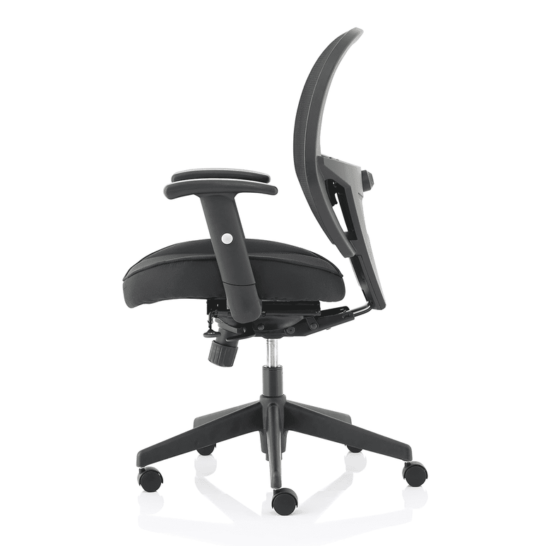 Denver High Mesh Back Task Operator Office Chair - Black, Adjustable Arms, Lumbar Support, 120kg Capacity, 8hr Usage, 3yr Warranty