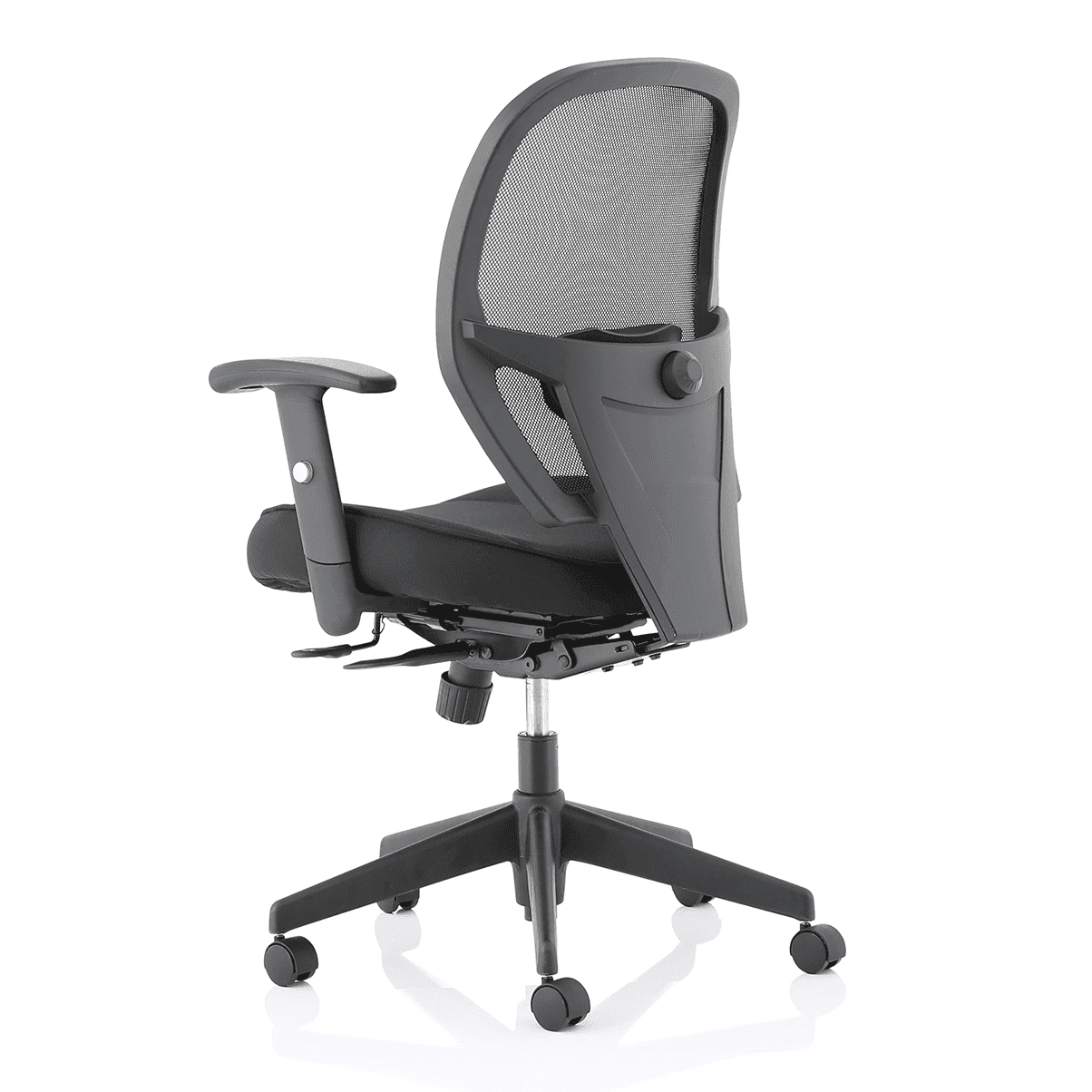 Denver High Mesh Back Task Operator Office Chair - Black, Adjustable Arms, Lumbar Support, 120kg Capacity, 8hr Usage, 3yr Warranty