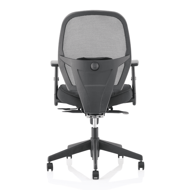 Denver High Mesh Back Task Operator Office Chair - Black, Adjustable Arms, Lumbar Support, 120kg Capacity, 8hr Usage, 3yr Warranty