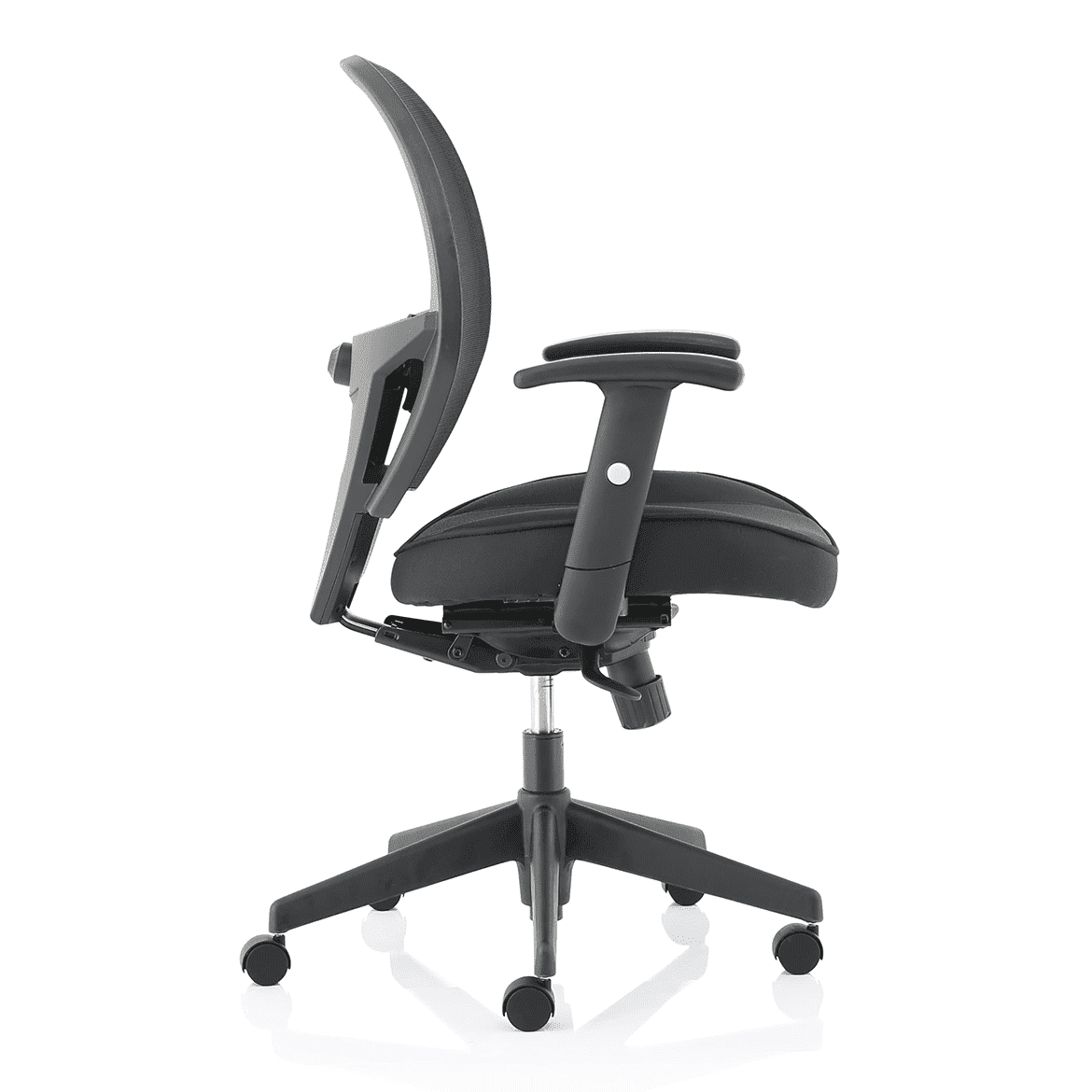 Denver High Mesh Back Task Operator Office Chair - Black, Adjustable Arms, Lumbar Support, 120kg Capacity, 8hr Usage, 3yr Warranty