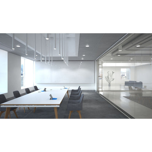 Oslo Square Boardroom Table - 1600x1600mm, White Frame, Wooden Legs, MFC Material, Self-Assembly, 5-Year Guarantee