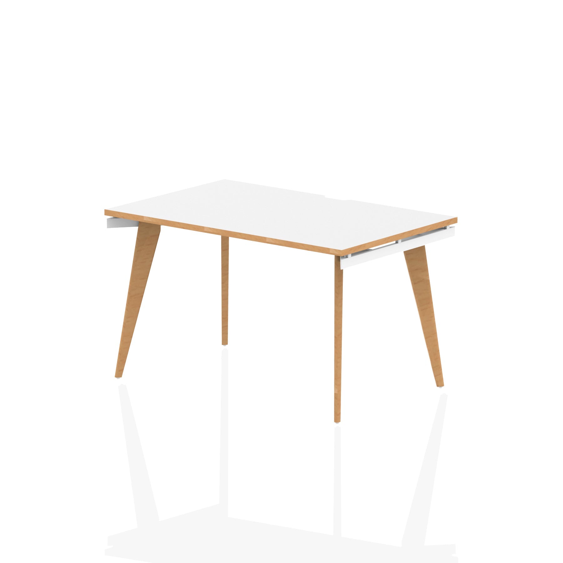 Oslo Starter Desk - Rectangular MFC Table, Self-Assembly, Wooden Legs, Natural Wood Frame, 5-Year Guarantee, 1200/1400/1600x800mm