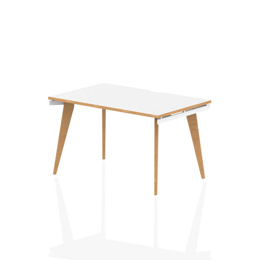 Oslo Starter Desk - Rectangular MFC Table, Self-Assembly, Wooden Legs, Natural Wood Frame, 5-Year Guarantee, 1200/1400/1600x800mm