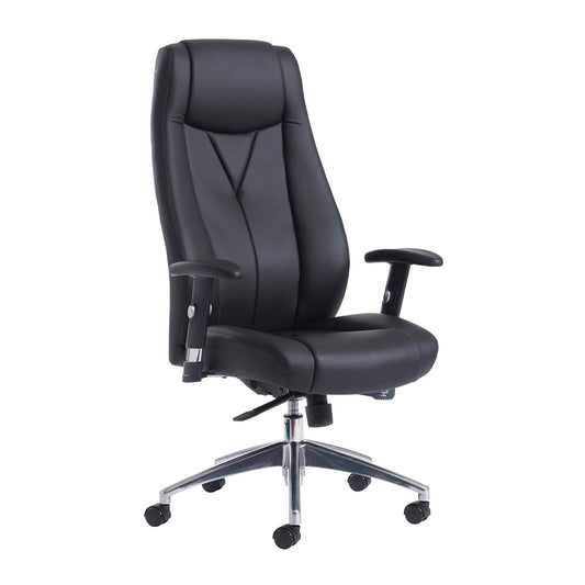Odessa high back executive chair - black faux leather - Office Products Online