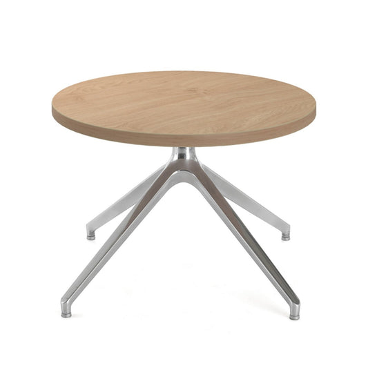 Otis coffee table 600mm diameter with top and pyramid base - kendal oak - Office Products Online