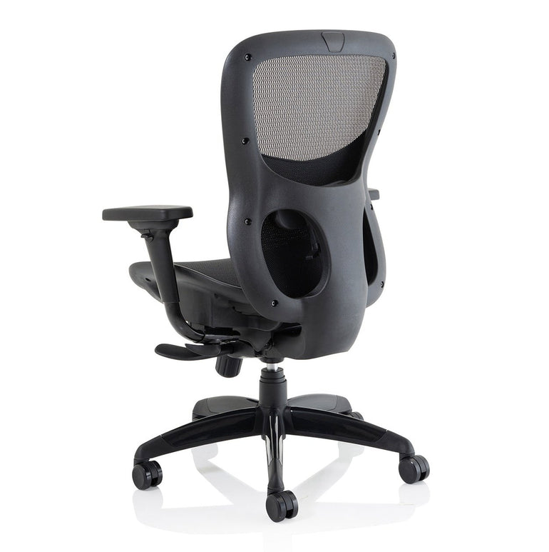 Stealth Shadow High Mesh Back Ergonomic Posture Chair with Arms - 24hr Usage, Adjustable Lumbar Support & Headrest, 135kg Capacity