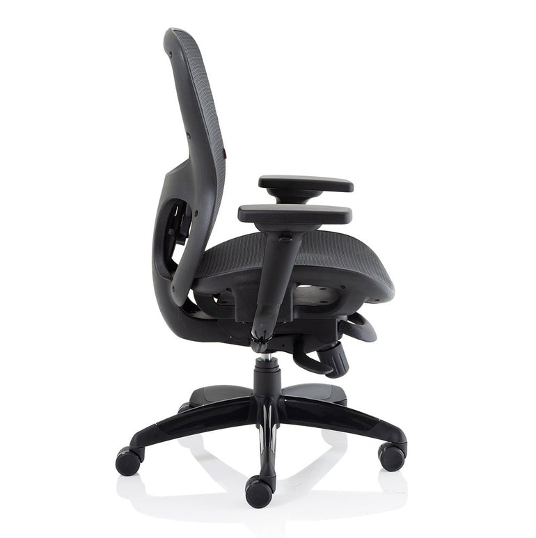 Stealth Shadow High Mesh Back Ergonomic Posture Chair with Arms - 24hr Usage, Adjustable Lumbar Support & Headrest, 135kg Capacity