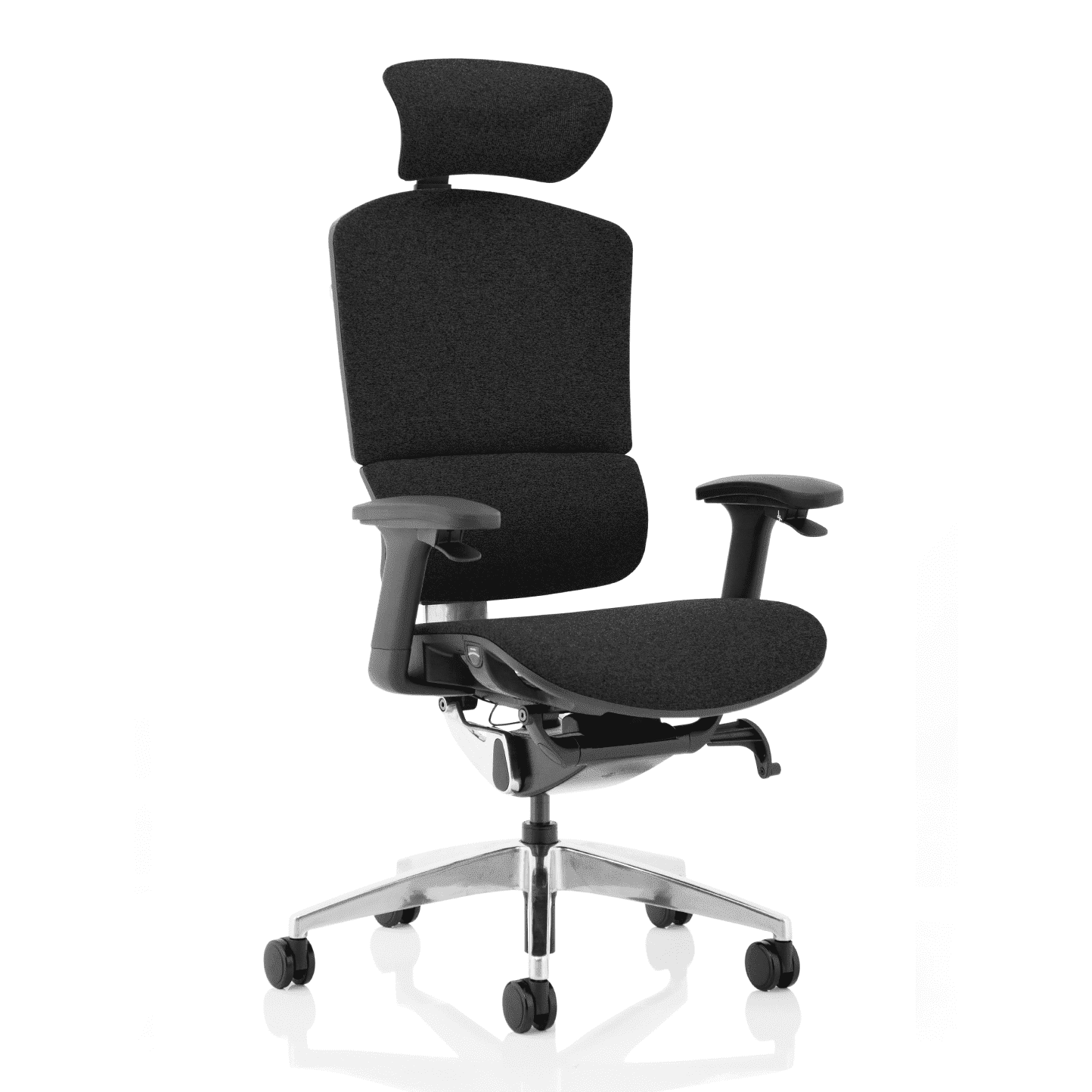 Ergo Click Plus High Back Ergonomic Office Chair - FabriMesh, Adjustable Arms & Headrest, Chrome Frame, 135kg Capacity, 24hr Use (Flat Packed)