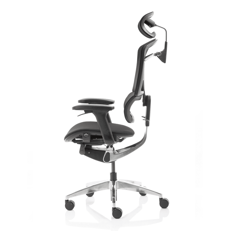 Ergo Click Plus High Back Ergonomic Office Chair - FabriMesh, Adjustable Arms & Headrest, Chrome Frame, 135kg Capacity, 24hr Use (Flat Packed)