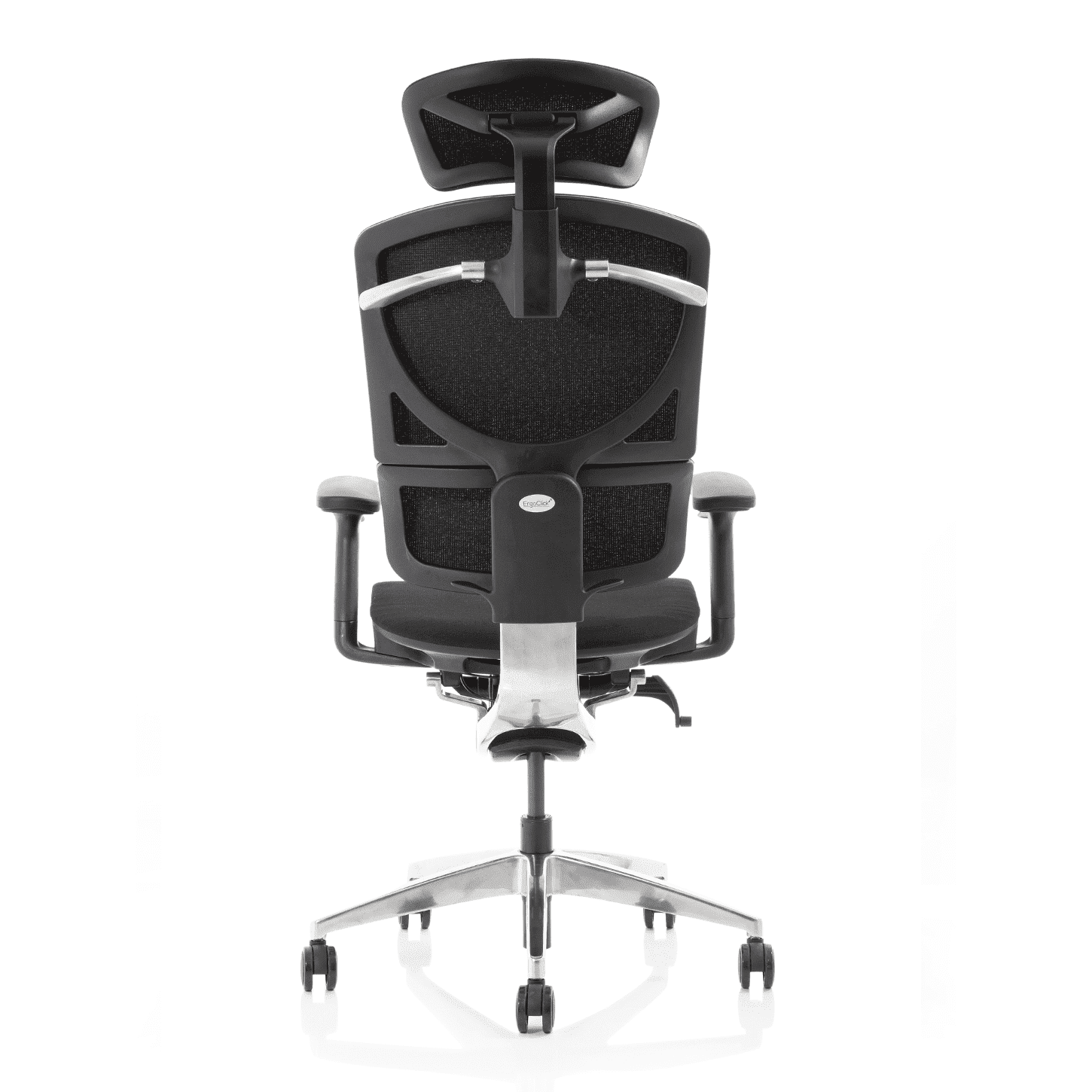 Ergo Click Plus High Back Ergonomic Office Chair - FabriMesh, Adjustable Arms & Headrest, Chrome Frame, 135kg Capacity, 24hr Use (Flat Packed)