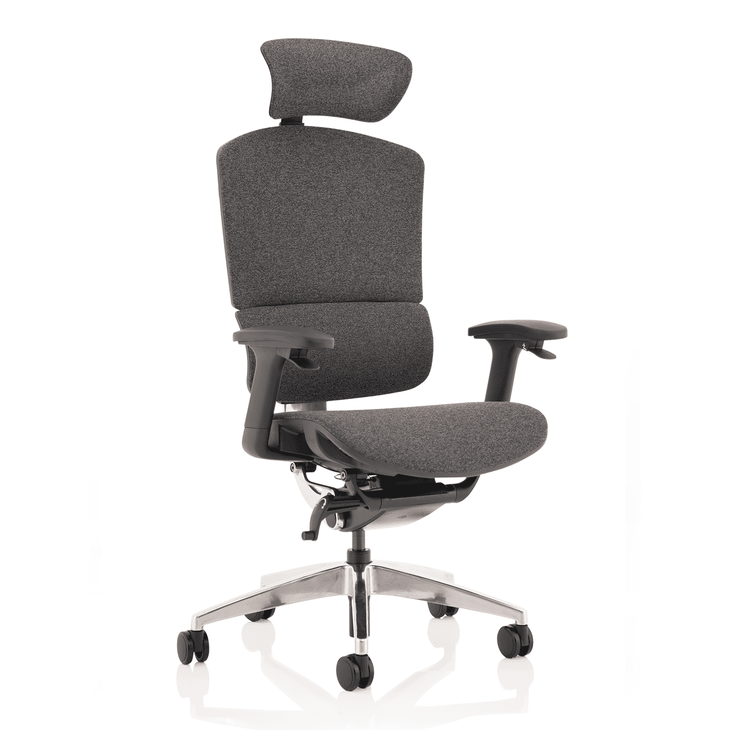 Ergo Click Plus High Back Ergonomic Office Chair - FabriMesh, Adjustable Arms & Headrest, Chrome Frame, 135kg Capacity, 24hr Use (Flat Packed)