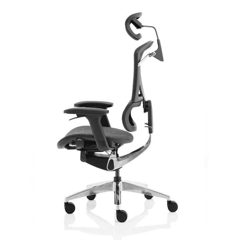 Ergo Click Plus High Back Ergonomic Office Chair - FabriMesh, Adjustable Arms & Headrest, Chrome Frame, 135kg Capacity, 24hr Use (Flat Packed)