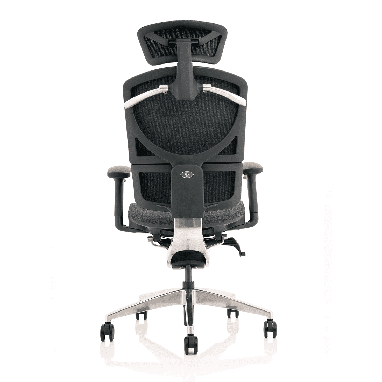 Ergo Click Plus High Back Ergonomic Office Chair - FabriMesh, Adjustable Arms & Headrest, Chrome Frame, 135kg Capacity, 24hr Use (Flat Packed)