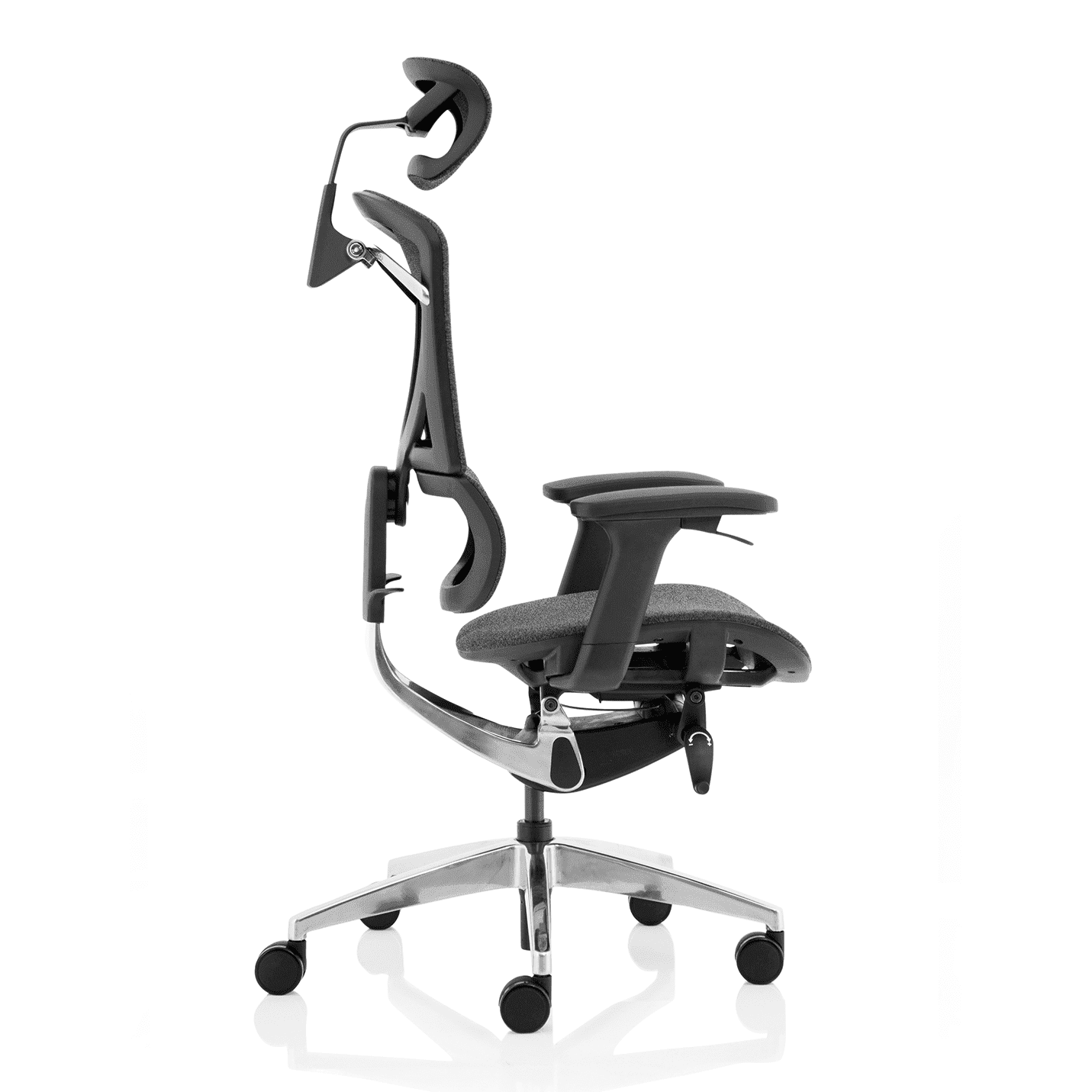 Ergo Click Plus High Back Ergonomic Office Chair - FabriMesh, Adjustable Arms & Headrest, Chrome Frame, 135kg Capacity, 24hr Use (Flat Packed)