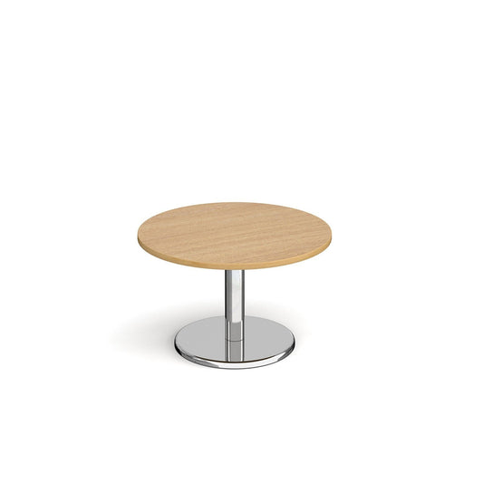 Pisa circular coffee table with round chrome base - Office Products Online