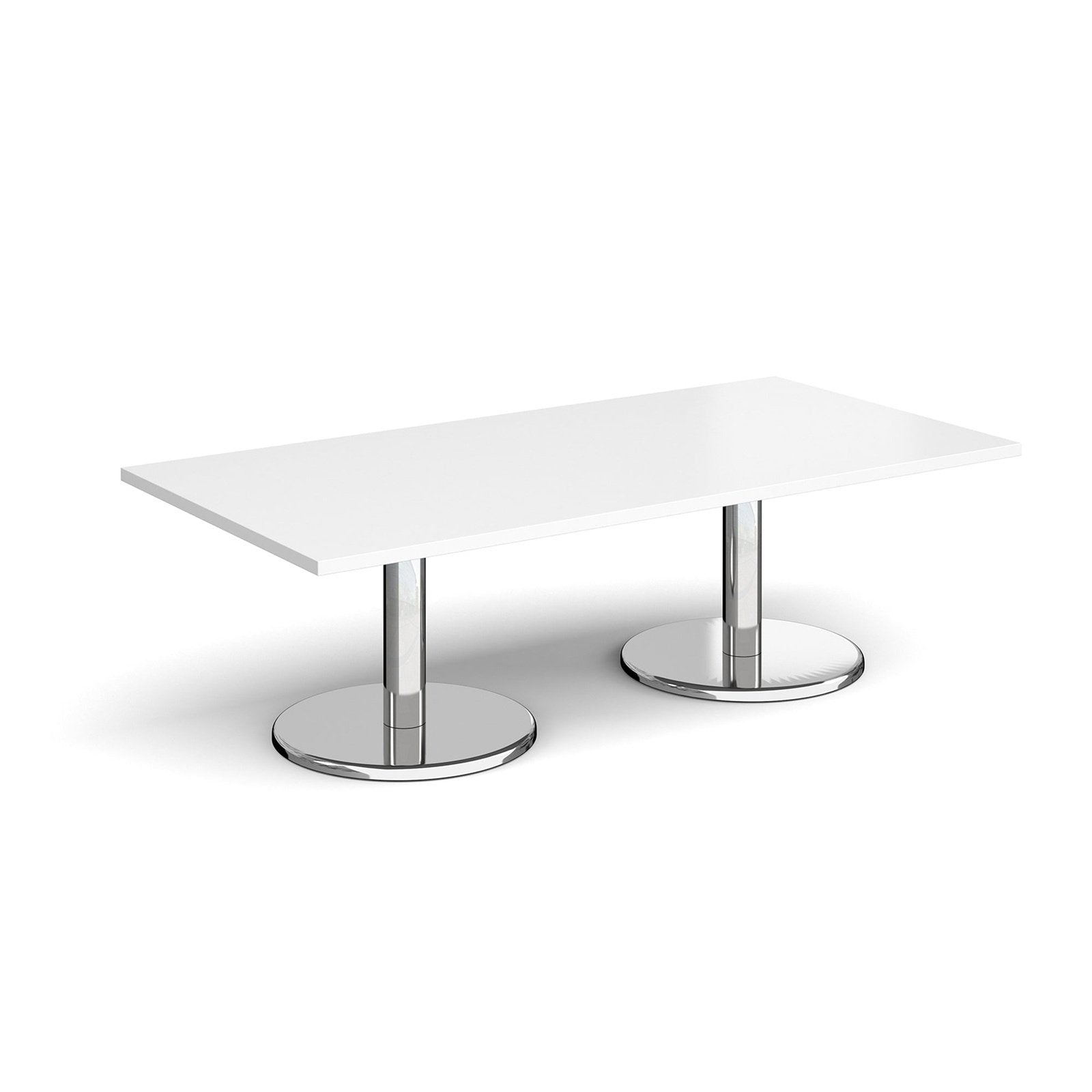Pisa rectangular coffee table with round chrome bases - Office Products Online