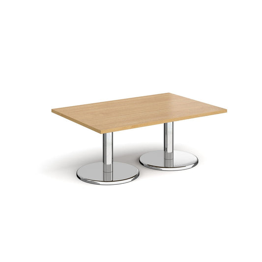 Pisa rectangular coffee table with round chrome bases - Office Products Online