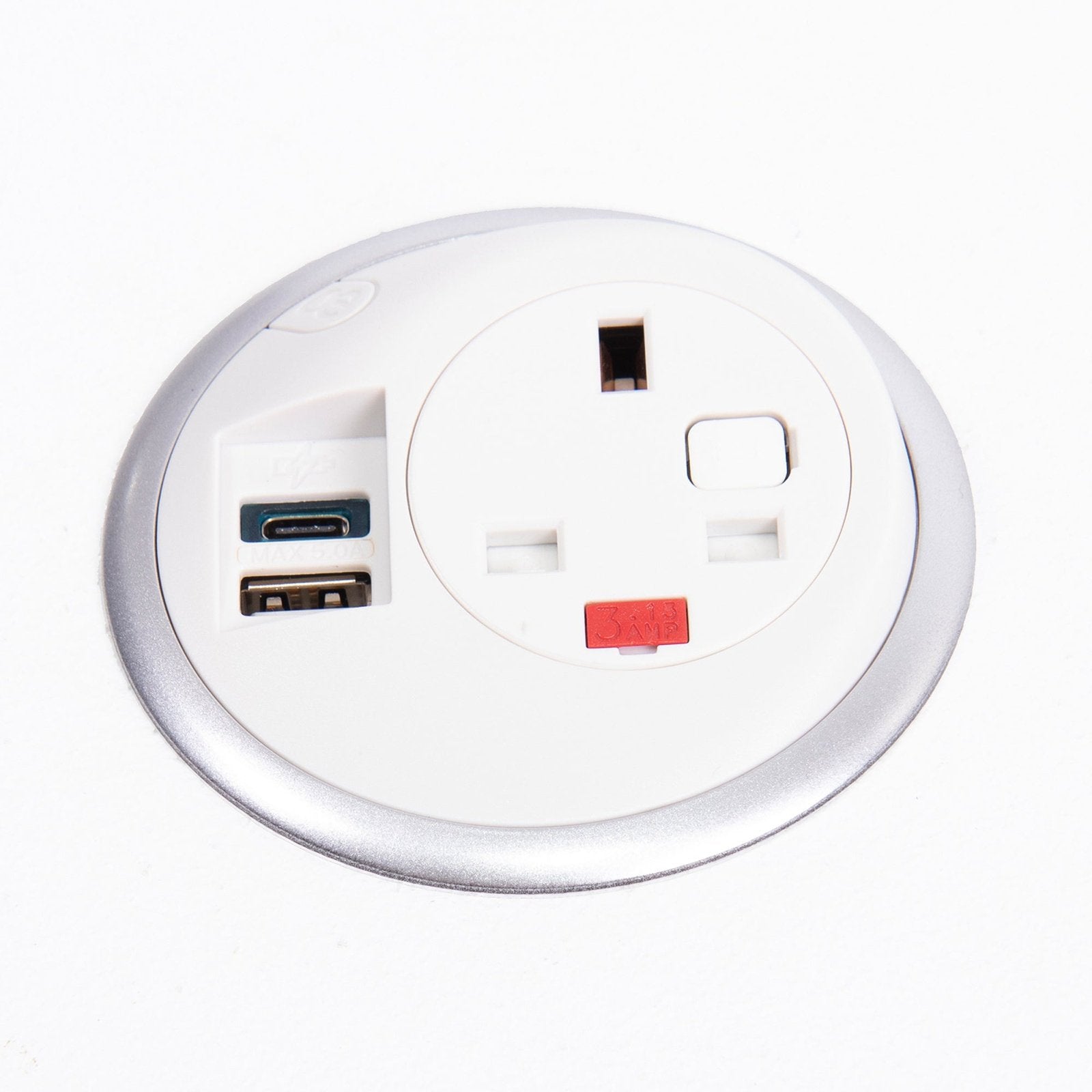 Pixel in-surface power module UK socket, 1 x TUF A&C connectors USB charger - white - Office Products Online