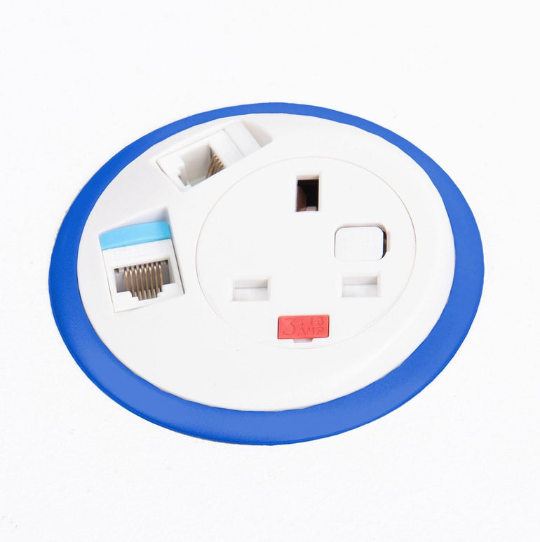 Pixel in-surface power module with 1 UK socket, 2 x RJ45 sockets - Office Products Online