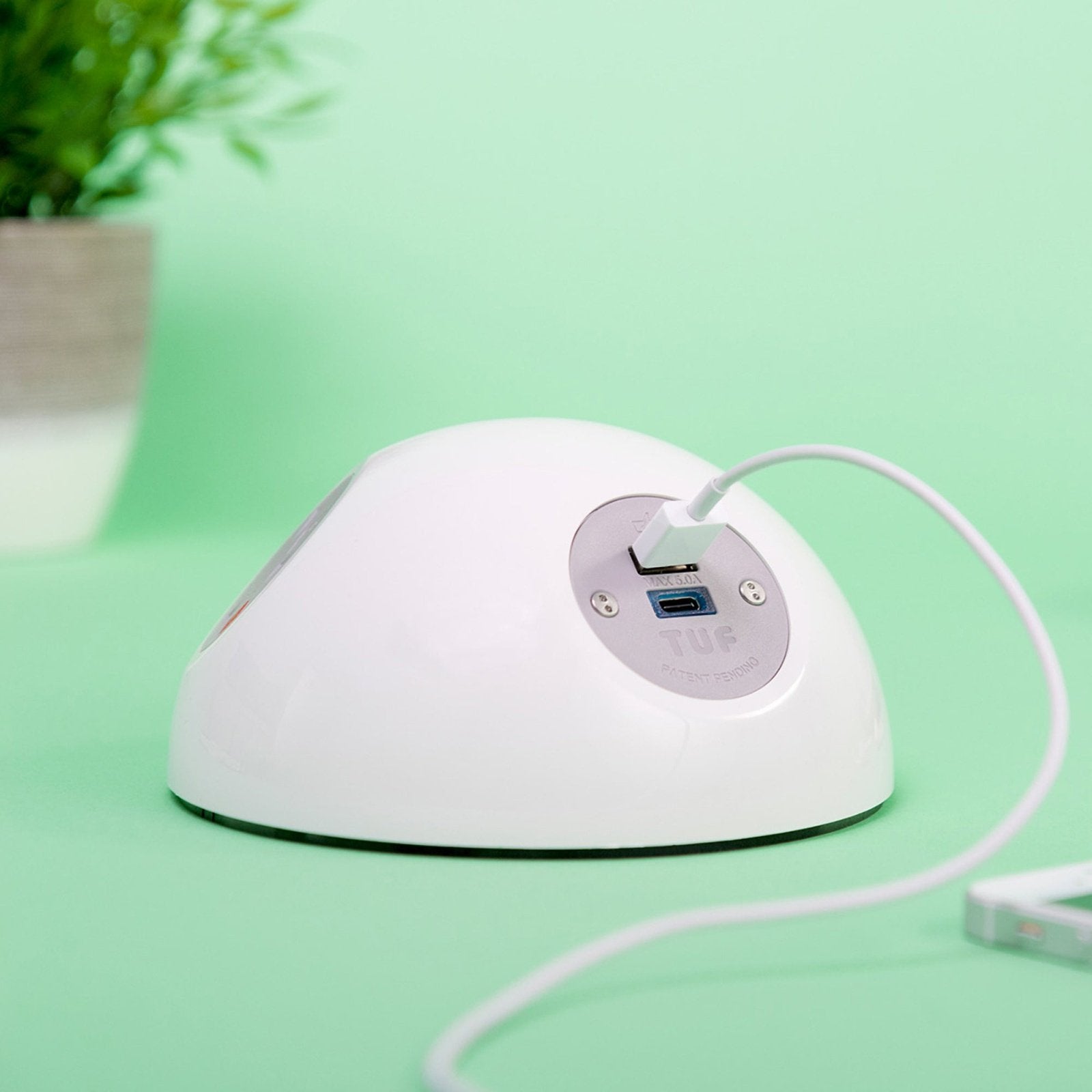 Pluto domed on-surface power module with UK socket, 1 TUF A&C connectors USB charger, 2 x RJ45 sockets - Office Products Online