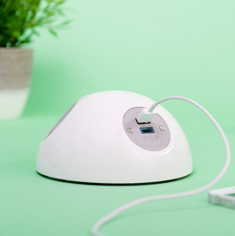 Pluto domed on-surface power module with UK socket, 1 TUF A&C connectors USB charger, 2 x RJ45 sockets - Office Products Online