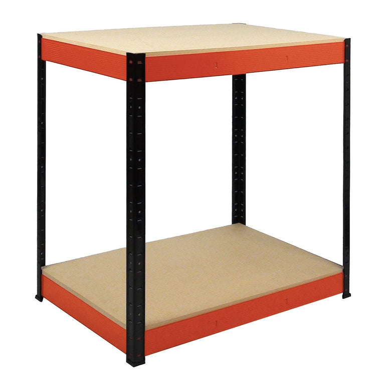 RB Boss 2x Tier Workstation Unit 900x900x600mm 800kgs UDL - Red/Black - Office Products Online