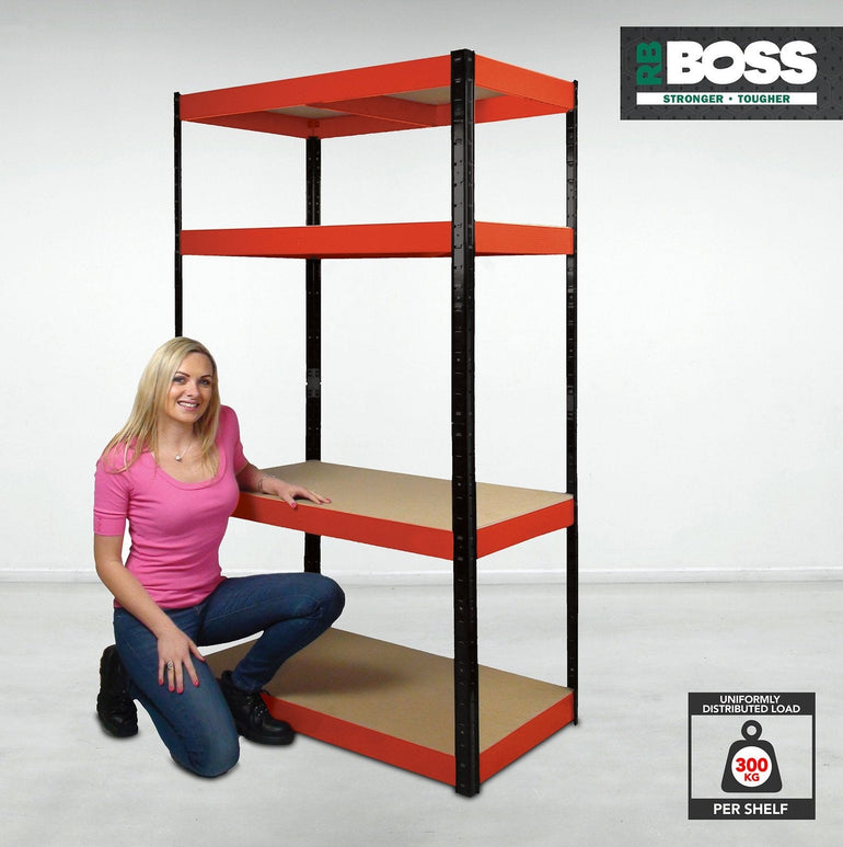 RB Boss 4x Tier Shelving Unit - 1800x900x400mm 300kgs UDL - Office Products Online