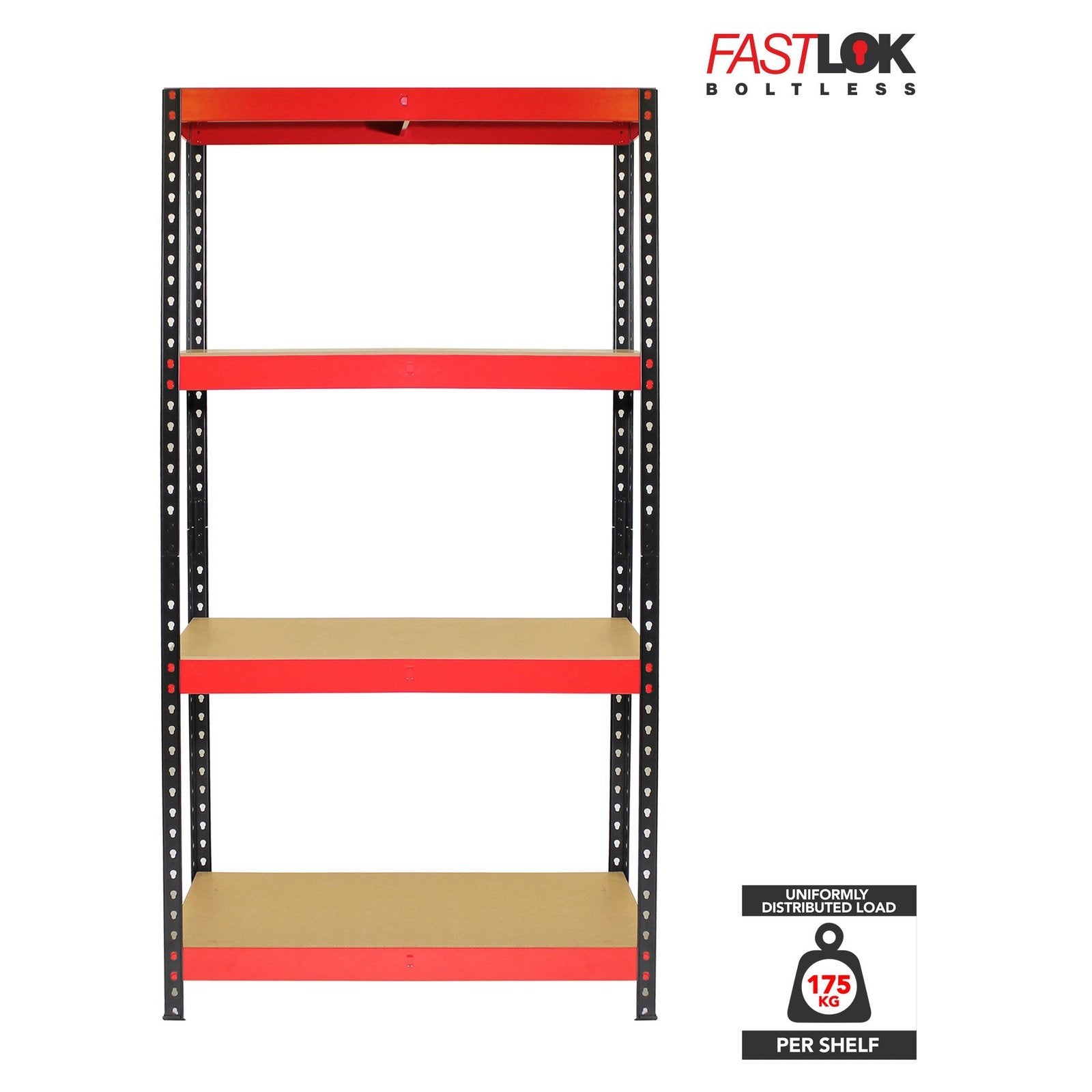 RB Boss FastLok 4x Tier Shelving Unit - 1600x750x350mm 175kgs UDL - Office Products Online