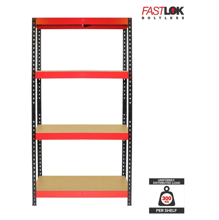 RB Boss FastLok 4x Tier Shelving Unit - 1800x900x400mm 300kgs UDL - Office Products Online